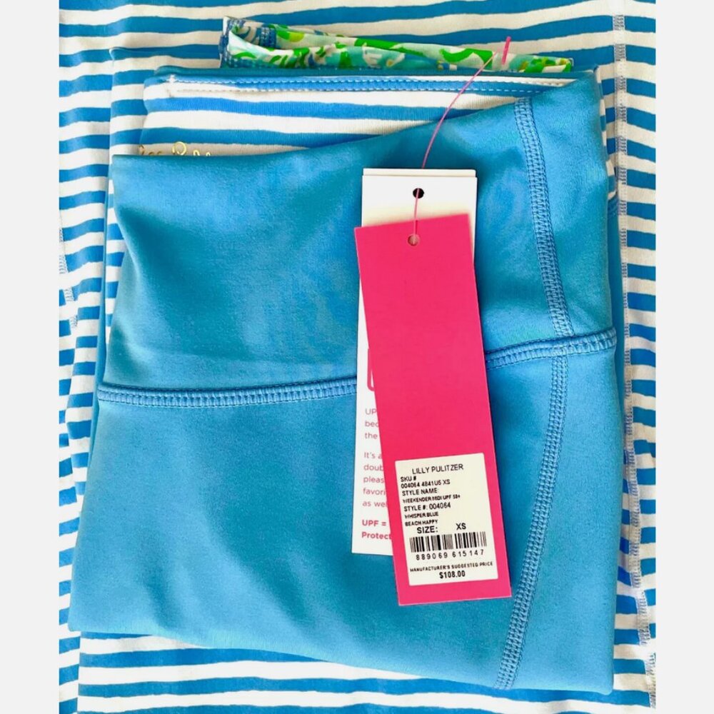LILLY PULITZER ZANZIBAR BEACH HAPPY STRIPE JUSTINE HALF ZIP JACKET LEGGINGS XXS - Picture 11 of 15